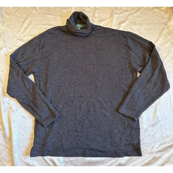 J Crew Merino‎ Wool Oarsman Sweater Turtle Neck Gray Large-small Hole - Picture 1 of 7
